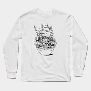 Ramen Ship (B&W) Long Sleeve T-Shirt